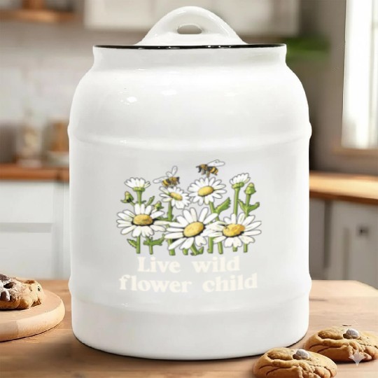 Marguerites Daisy Summer Daisies Flower Garden Ceramic Cookie Jars