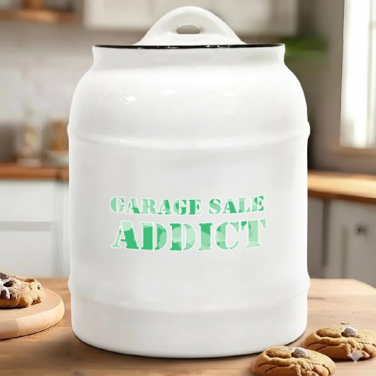 Garage Sale Addict green camo Ceramic Cookie Jars