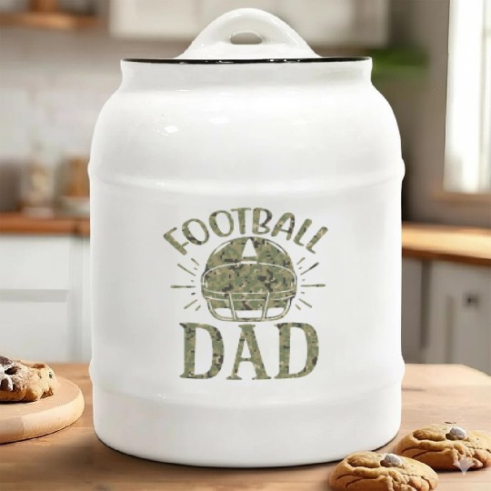 Football dad Camo Camo Camo Camo Camo Ceramic Cookie Jars