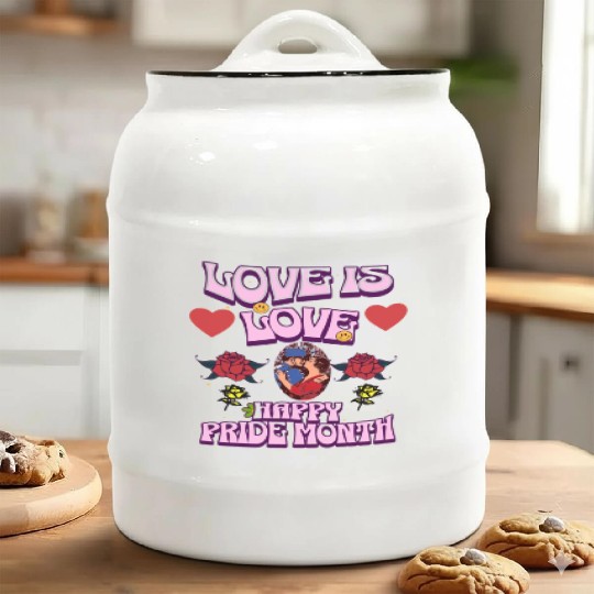 Happy Pride Month- Empowered with love and pride Ceramic Cookie Jars