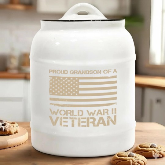 Proud Grandson of a World War II Veteran Ceramic Cookie Jars