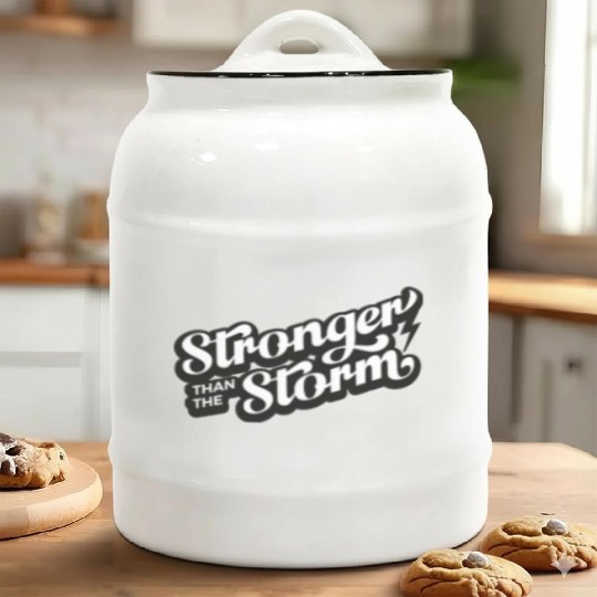 Strong people gifts Stronger than the Storm Ceramic Cookie Jars