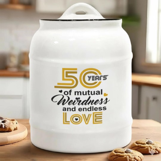 50th Wedding Anniversary Husband Wife Marriage Ceramic Cookie Jars