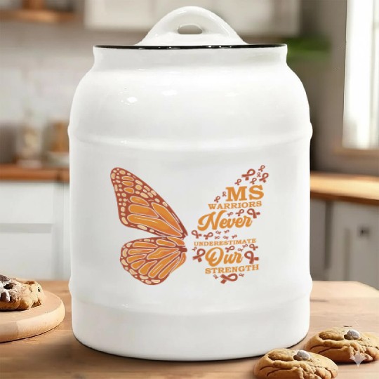 MS Warriors Never Underestimate Our Strength Ceramic Cookie Jars