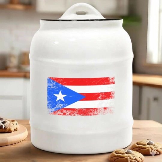 Puerto Rico National Flag Ceramic Cookie Jars
