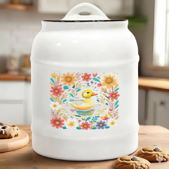 Joyful Duck Pond Ceramic Cookie Jars