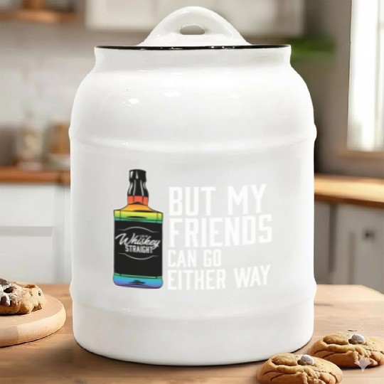 Proud Ally LGBT I Like My Bourbon Straight LGBTQ Ceramic Cookie Jars