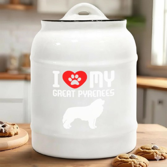 I Love My Great Pyrenees Ceramic Cookie Jars