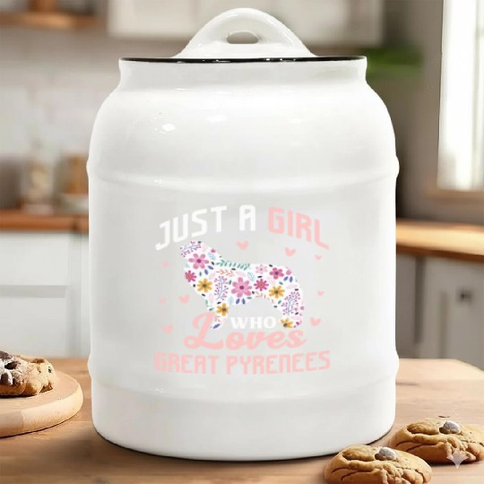 Just A Girl Who Loves Great Pyrenees Ceramic Cookie Jars