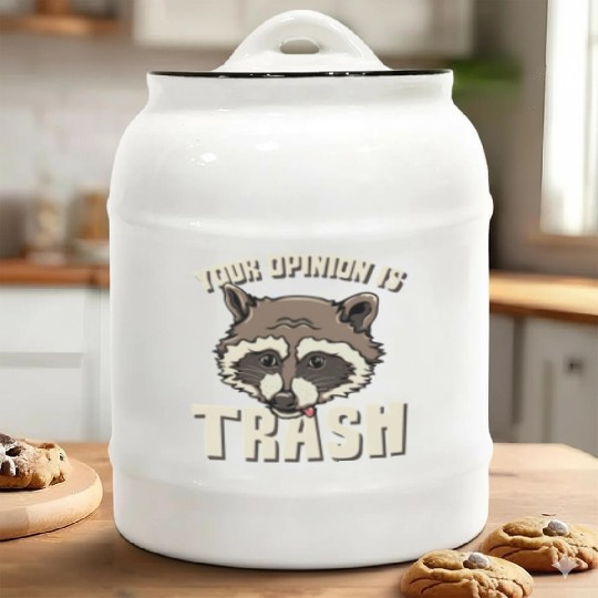 Raccoon Trash Panda Meme Garbage Humor Ceramic Cookie Jars