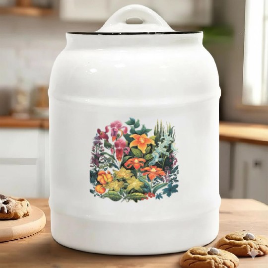 Orchids Flowers Garden Blossom Orchid Lover Ceramic Cookie Jars