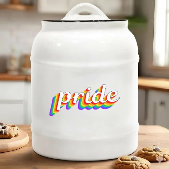 Happy Pride Rainbow Multi Color Gay Lesbian Lgbtq Ceramic Cookie Jars