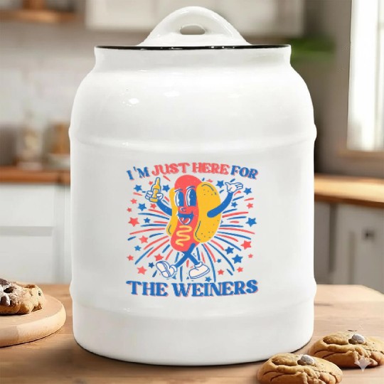 I'm Just Here For The Wieners Ceramic Cookie Jars