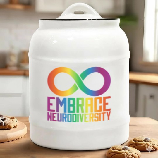 Autism Infinity Symbol Embrace Neurodiversity Ceramic Cookie Jars