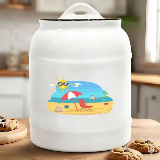"Tropical Paradise Ceramic Cookie Jars