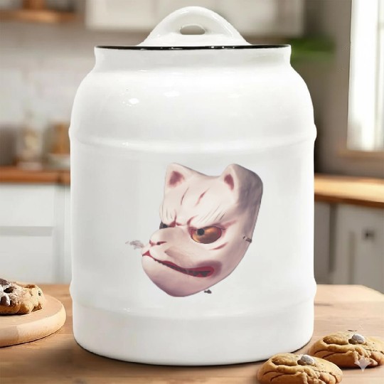 Cute Angry Face Ceramic Cookie Jars