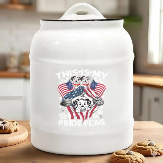 Dalmatian Pride Flag Ceramic Cookie Jars