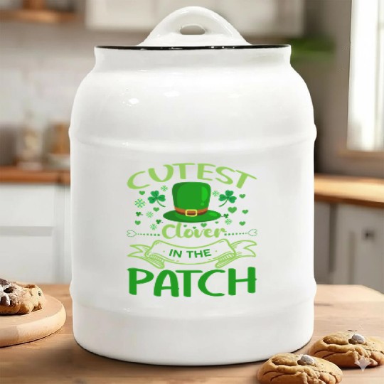 Cutest Clover In The Patch St Patricks Day Ceramic Cookie Jars