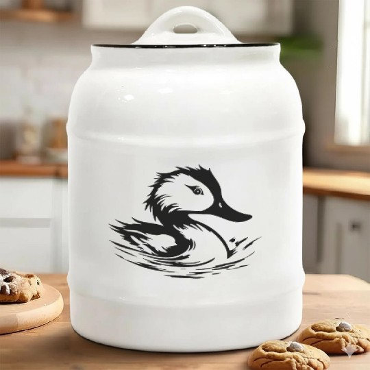 Duck Bird Nature Pond Ceramic Cookie Jars