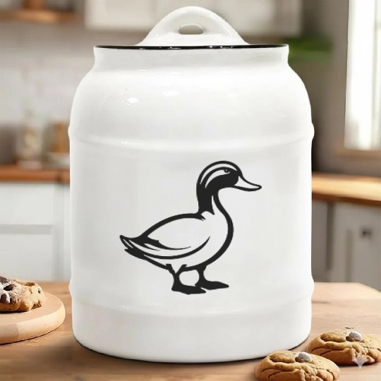 Duck Bird Nature Pond Ceramic Cookie Jars