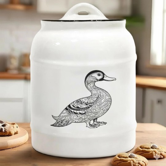 Duck Bird Nature Pond Ceramic Cookie Jars