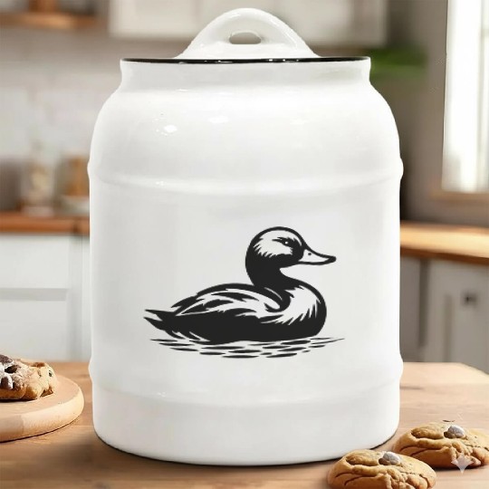 Duck Bird Nature Pond Ceramic Cookie Jars