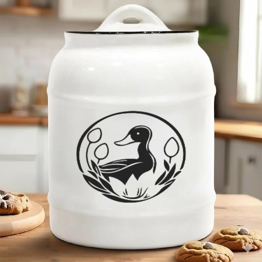 Duck Bird Nature Pond Ceramic Cookie Jars