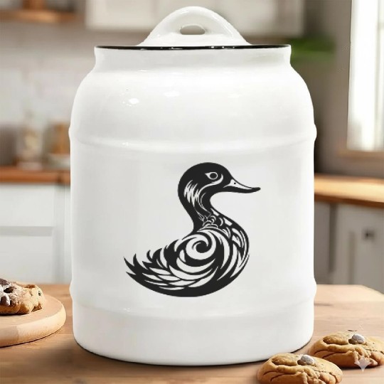 Duck Bird Nature Pond Ceramic Cookie Jars