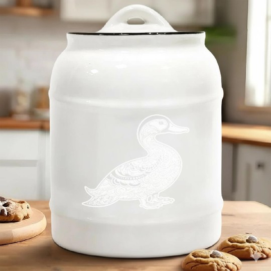 Duck Bird Nature Pond Ceramic Cookie Jars