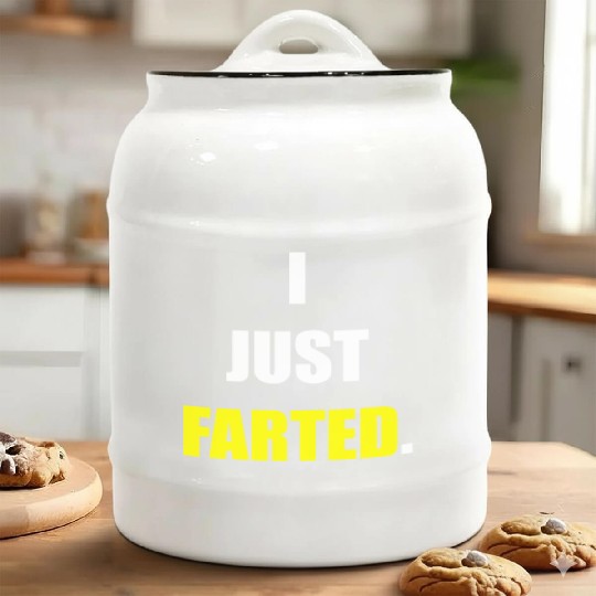 I JUST FARTED green Ceramic Cookie Jars