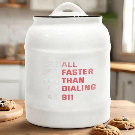 All Faster Than Dialing 911 Weapon Bullet Ammo Ceramic Cookie Jars