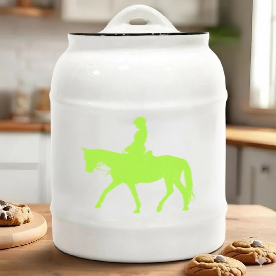 Equestrian Green Lizard Ceramic Cookie Jars
