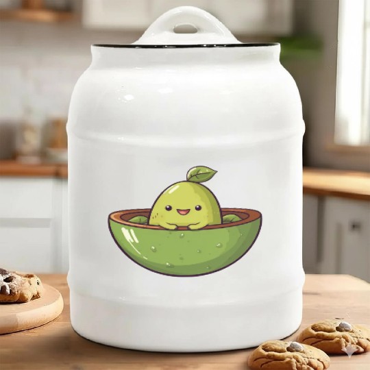 Avocado meets Lime, Fresh Fruit Design Ceramic Cookie Jars