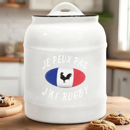 Je Peux Pas J ai Rugby France Rugby Cadeau Ceramic Cookie Jars