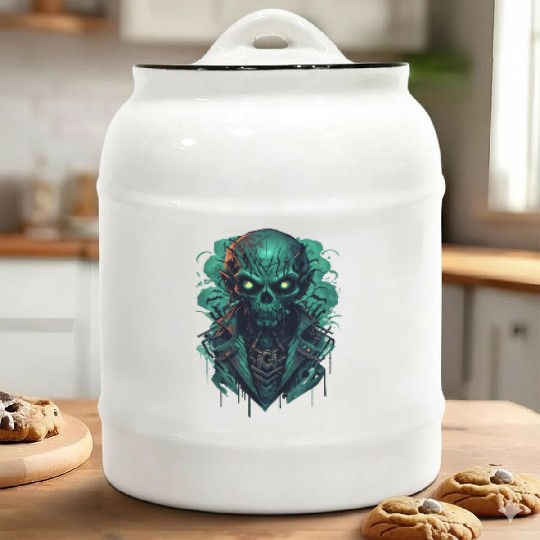 Green Toxic Zombie RPG Game Style Ceramic Cookie Jars