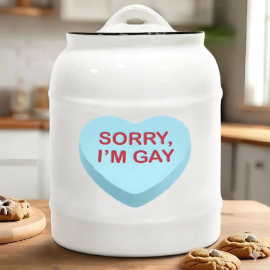 Sorry I m Gay Candy Heart Ceramic Cookie Jars