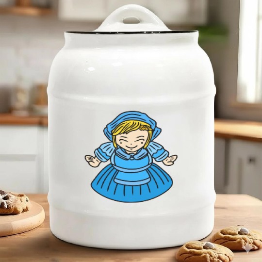 Cute Chibi Farmer Girl Ceramic Cookie Jars