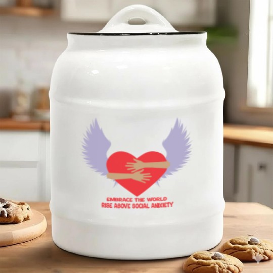 embrace the world rise above anxiety Ceramic Cookie Jars