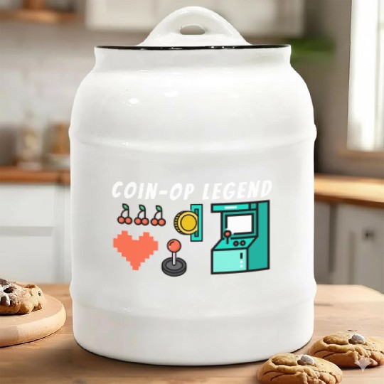 Coin Op Legend Arcade Gaming 80s Retro Gamer Ceramic Cookie Jars