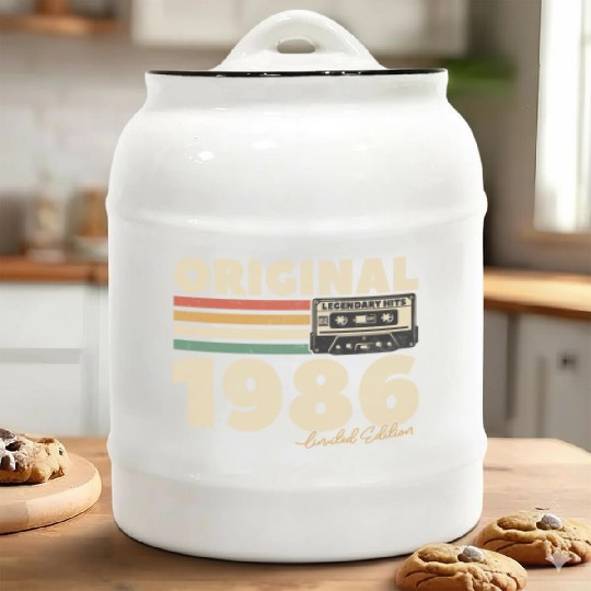 Vintage 1986 Birthday Gift Ceramic Cookie Jars
