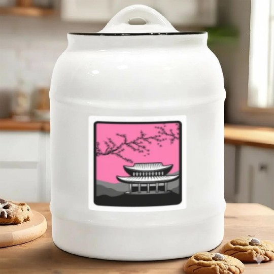 Cherry Blossom Ceramic Cookie Jars, Sakura Kawaii Pop Culture