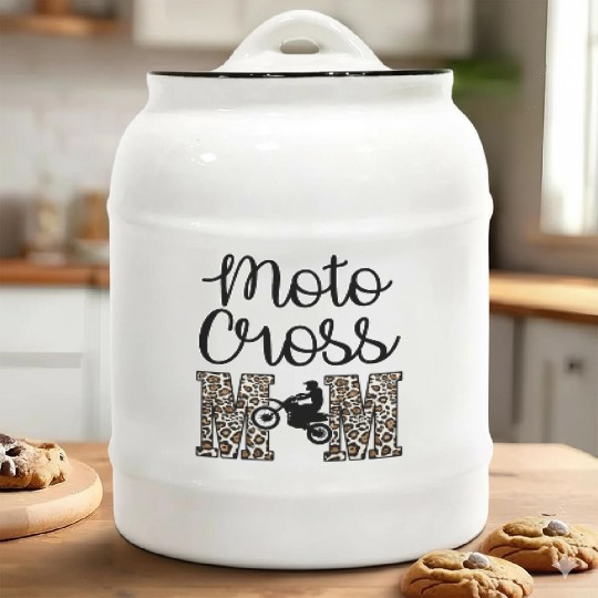 Moto X Motocross Mama Mom Racing Dirtbike Race Day Ceramic Cookie Jars