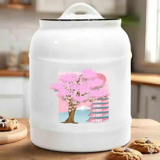 Japan aesthetics sakura tree gift cherry blossom Ceramic Cookie Jars