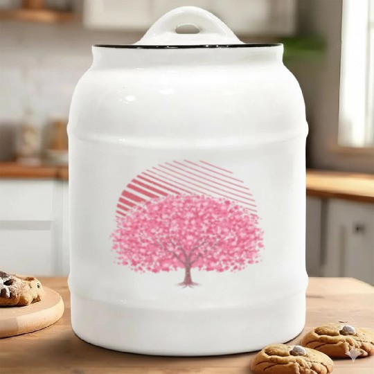 cherry blossom tree gift Japanese Sakura Ceramic Cookie Jars