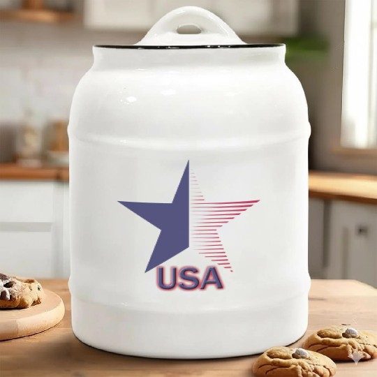 USA STAR design Ceramic Cookie Jars