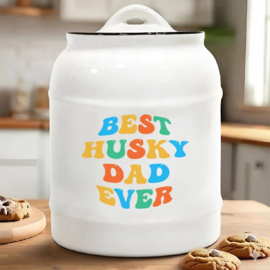 Best Husky Dad Ever Ceramic Cookie Jars