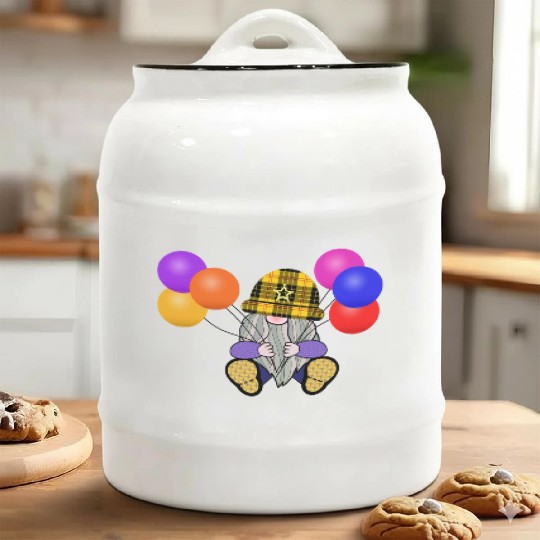 Gnome elf balloons balloons party fairy fantasy Ceramic Cookie Jars