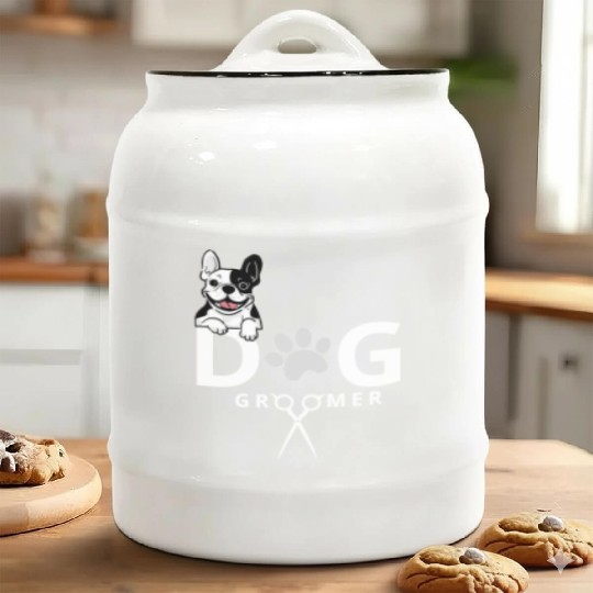 Dog Groomer Ceramic Cookie Jars Dog Grooming Outfit