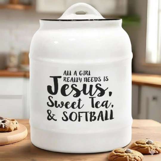 All A Girl Really Needs Is Jesus Sweet Tea Ceramic Cookie Jars