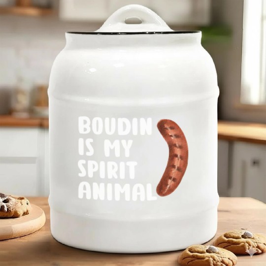 Boudin is My Spirit Animal, Funny Louisiana Cajun Ceramic Cookie Jars